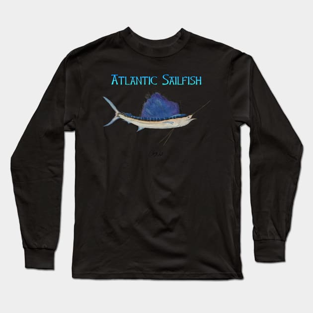 Sailfish Long Sleeve T-Shirt by CaptainChrisArt